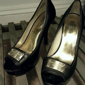 Michael Kors classic black peep toe heel